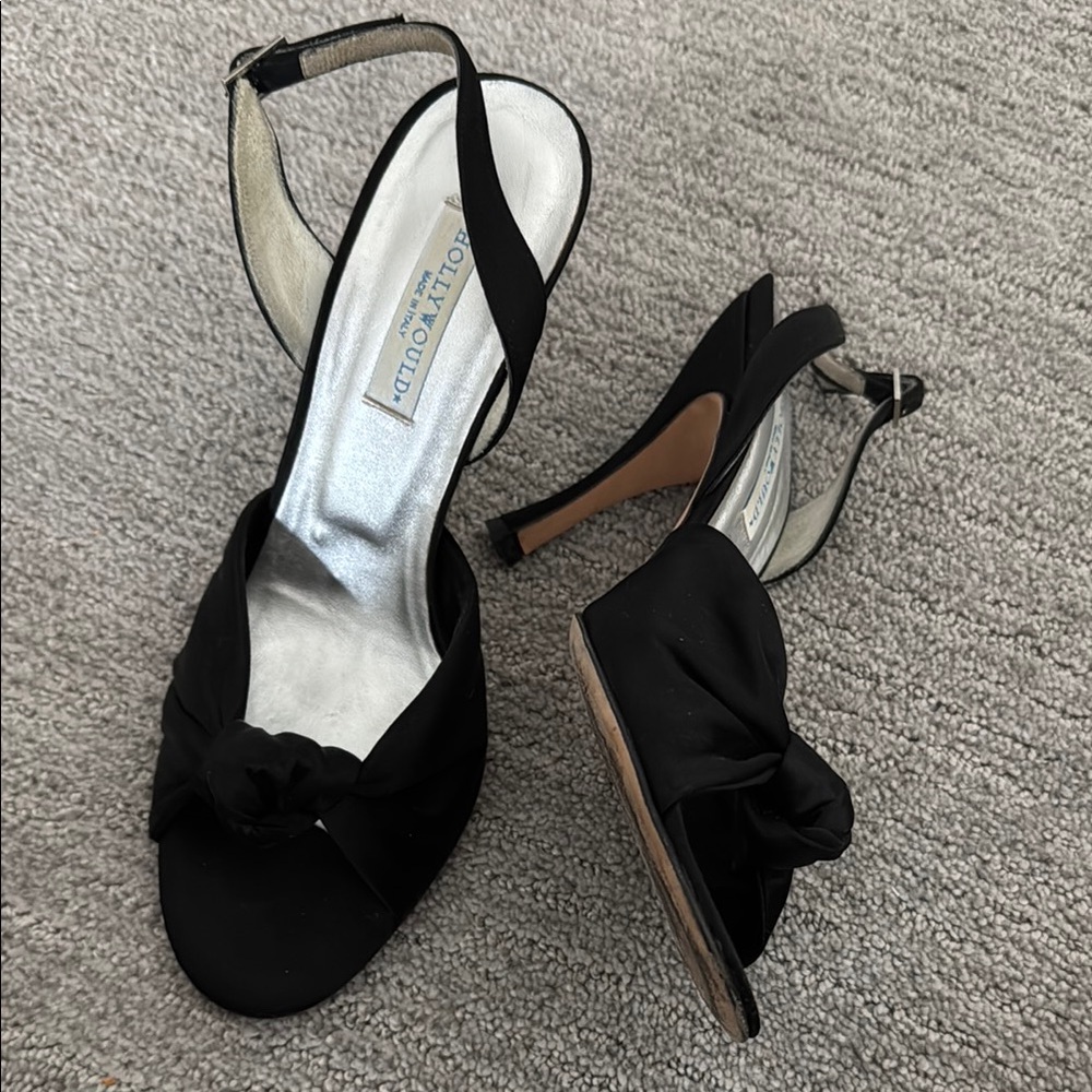 Hollywould Black Slingback Heels Sz 8.5